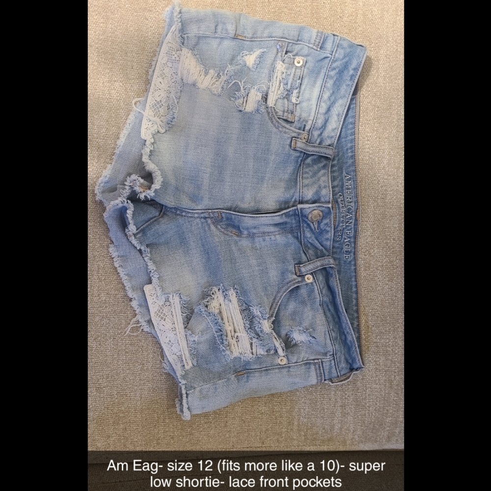 American Eagle, short short jean shorts, size 12